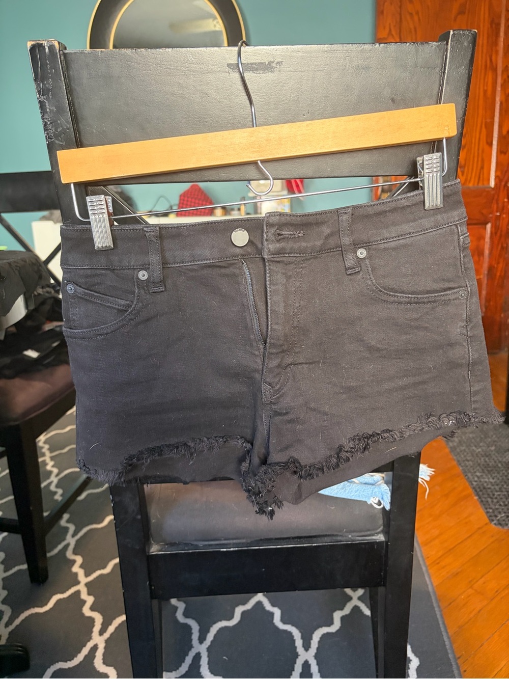 Volcom Black Frayed Hem Women's Denim Shorts